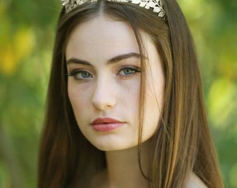 Leaf Crown, Greek Crown, Bridal Crown, Wedding Crown, Leaf Headpiece, Bridal Headpiece, Bridal Wreath, Bridal Tiara, Laurel Leaf Tiara