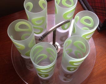Vintage 1980/set of 6 glasses cocktail glasses/water/Highball/1980 Design Y. Blayo / / Service Bar/Parties/Everyday/gift