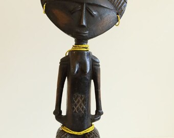 Wooden Ghana Akuaba Akwaba Ashanti Fertility Doll 42 cm, CA. 1950s