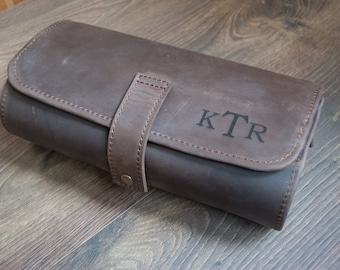 Leather Toiletry Bag Men, Dopp Kit, Shaving Bag, Present Groomsman Gift Wedding Men's Travel Case, Travel Accessories, Custom Christmas Gift