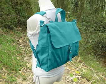 Turquoise canvas backpack messenger bag women shoulder purse cross body bag shoulder bag rucksack man travel bag handbag