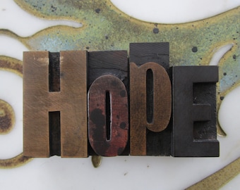 HOPE Letterpress Wood Type Printers Blocks