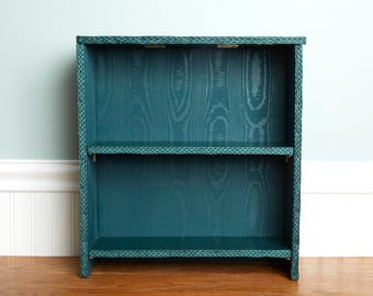 SALE 2 Tier Vintage Shelf - Vintage Collapsible 2 Tiered Folds Flat Book Shelf - Wall Shelf - Bathroom Shelf- Green Shelf