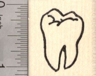 Tooth Rubber Stamp, Molar, Dentist, Dental D26919 Wood Mounted