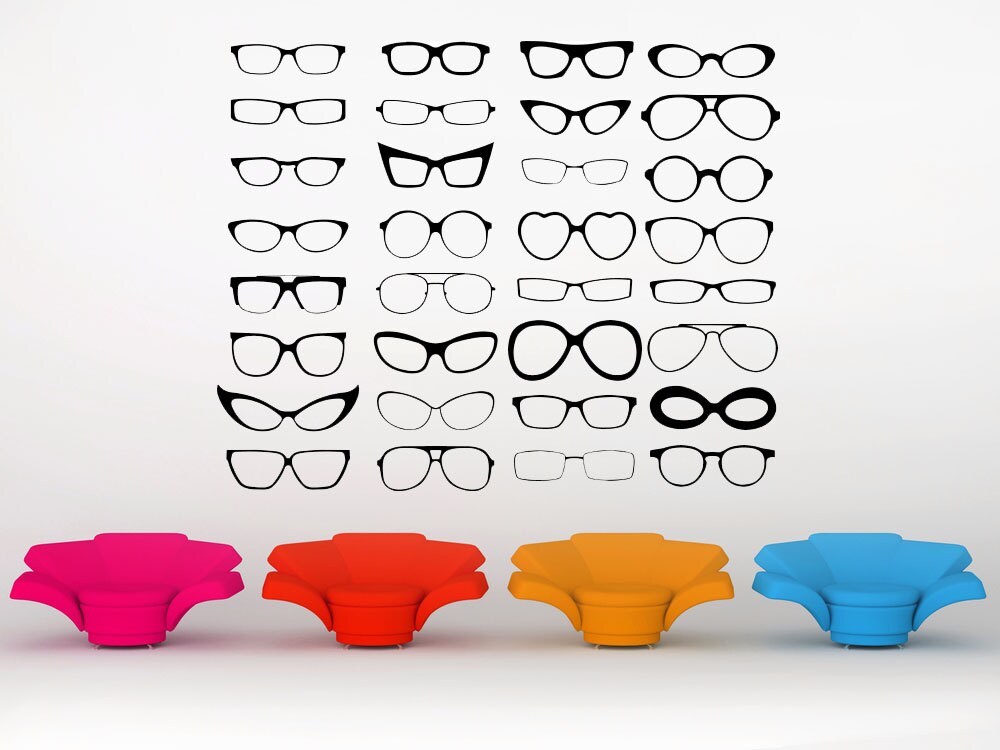 Eye Glasses Glasses Decal Optometry Art Office Decor