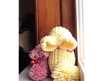 Bunny and Mum Knit Stuffed Animal Yellow/Pink