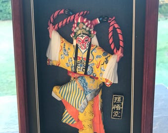 Beijing opera flatback figurine set in a frame