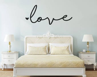 Love, Wall Decal, Bedroom Decor, Love Wall Sticker, Living Room Wall Decals, 54"X24", Love Decal, Lettering Wall Decal, Love Wall Decor, 372