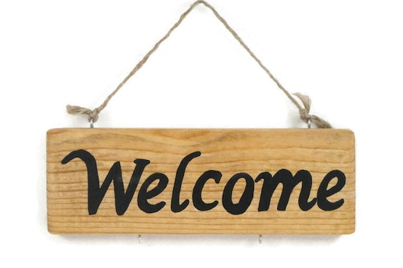 Wooden Welcome sign Wooden sign Wooden gift Hanging sign