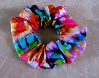 Tie Dye Hippie Hair Scrunchie 100% cotton fabric