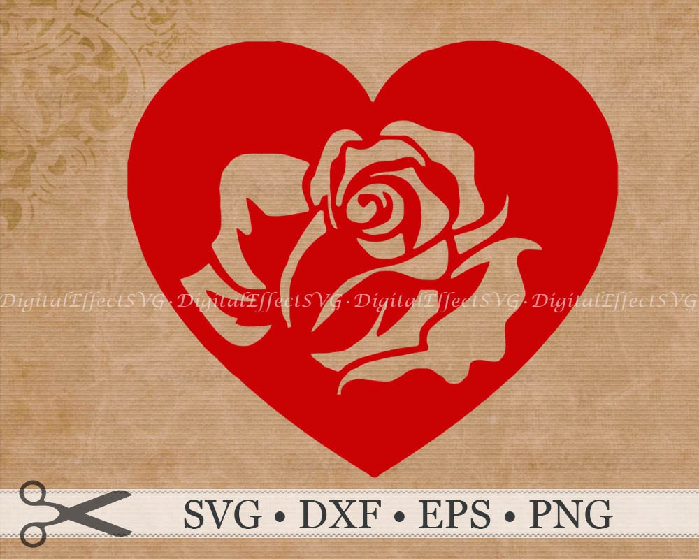 Download HEART ROSE SVG File Heart Silhoutte Svg Png Dfx Eps Rose