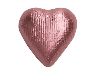 Sweetworks Hearts Solid Milk Chocolate Candy - Light Pink - 1 LB Bag