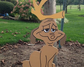 Max Stealing Christmas Lights Yard Art Decoration - Max Yard Art Painted on BOTH sides
