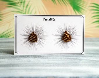 pine cone earrings , pinecone jewelry , woodland jewelry , nature earrings , acorn earrings