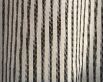 One Body Pillow Cover 20 x 46 - Cotton Ticking Stripe - Black/Cream