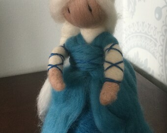 Elsa inspired needle felted doll