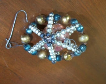 Vintage Antique Glass Beaded Christmas Tree Ornament