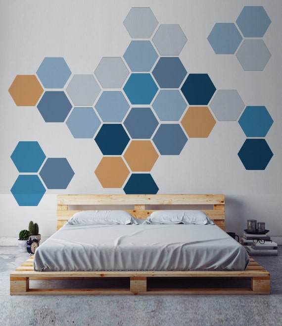 Removable Honeycomb Wall Decal 8 Hexagon Stickers per pack