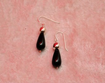 Black Onyx and Sterling Silver Earrings