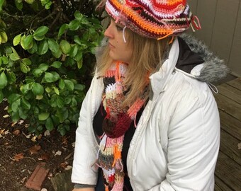 Shabby Chic Hat and Scarf Set