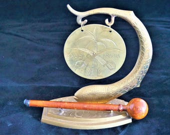 Vintage Brass Gong Saudi Arabian Rare Find Collectible Quality Mothers Day Gift For Her Home Decor Living Dining Room Same Day Free Shipping