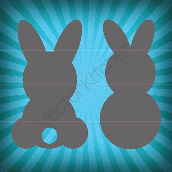 Bunny Rabbit Cutting Template SVG EPS Silhouette Cricut KNK