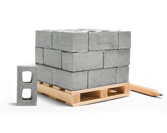 1:12 Scale Concrete Cinder Blocks 24pk | desk accessory for man | desk decor | architect gift | office desk accessories | concrete | diorama