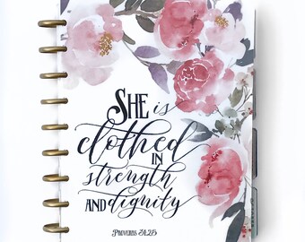 Happy Planner Cover Set: "Dignity and Strength", 10 Mil Laminated