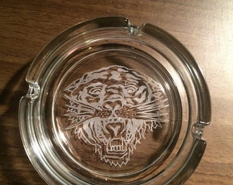 Engraved Glass Ashtray