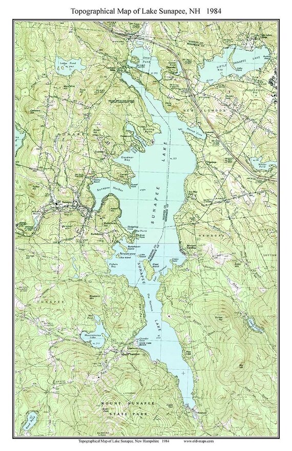 Lake Sunapee 1984 Old Topographic Map USGS Custom Composite   Il 570xN.974452248 Dmjx 