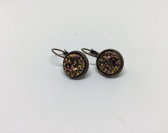 Small Earrings/Druzy Earrings/Chunky Duzy/Leverback Earrings