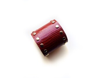 Leather cuff with studs, brown cuff, stylish leather cuff for her, cuff with studs, brown leather bracelet women cuff bracelet gift for her