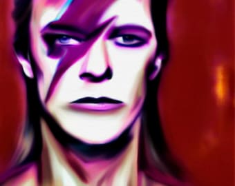 David Bowie Chameleon/original/OilPainting/oil painting/150cmx110cm/XXLPainting/Portrait/Bowie/Ziggystardust/painting/expressive/Rockmusic/