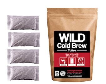 Brew-At-Home Wild Cold Brew Coffee Pouches by Wild Foods, Organic, FT Fresh Roasted Coffee