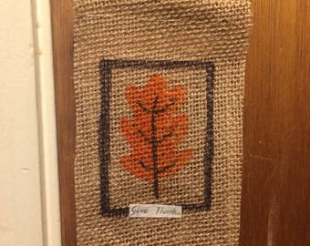 Cute autumn leaf doorknob hanger