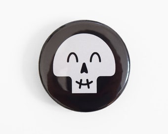 Happy Skull Button Badge