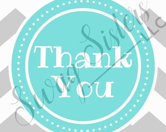 Chevron Thank You Stickers
