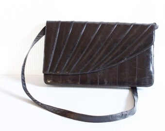 Vintage Black Eel skin Purse Handbag