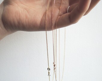 Solid Gold Chain 10k 14k - Italian Cable Diamond Cut - Yellow White and Rose