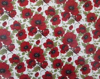 Red poppy permanent transfer ceramics decals, fused glass waterslide transfer, craft supplies, kiln craft, poppy flower decals, fusible