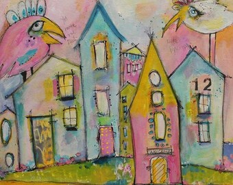 Original Painting, You Make Me Feel Like Dancing 16 x 16 Acrylic on Canvas by Jodi Ohl