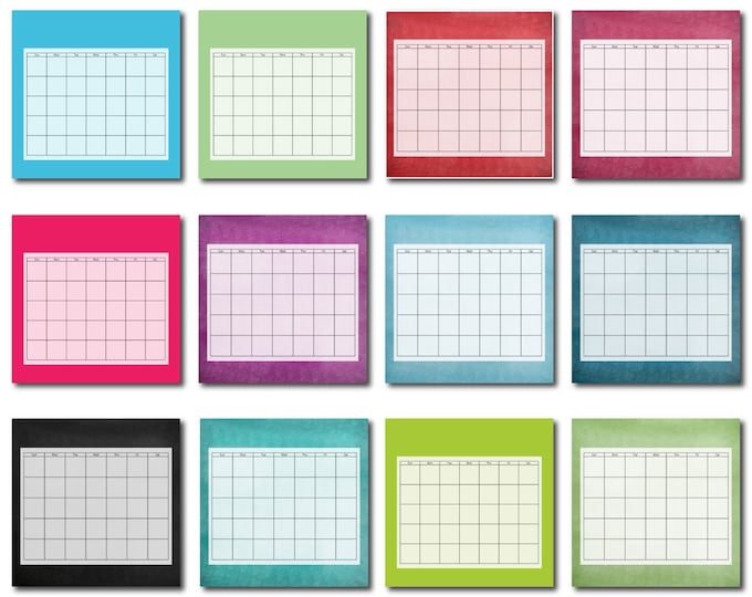 Colorful Perpetual Calendar - Classroom Calendar - 2018 Calendar - Desk calendars - Cubicle Decor - Fridge Calendar - Family Organization