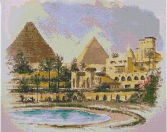 Pyramids of Egypt Cross Stitch Chart