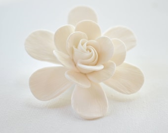 White Gardenia Hair Clip, Bridal Gardenia Hair Fascinator, Gardenia Flower Hair Clip.