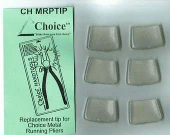 Set of 6 THREE PAIRS Replacement Tips Plastic Rubber Jaw Choice Running Pliers Stained Glass Supplies