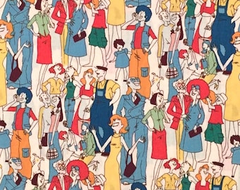 SALE - Neighbors - Alexander Henry - Retro 60's 70's Fabric - Out Of Print OOP VHTF