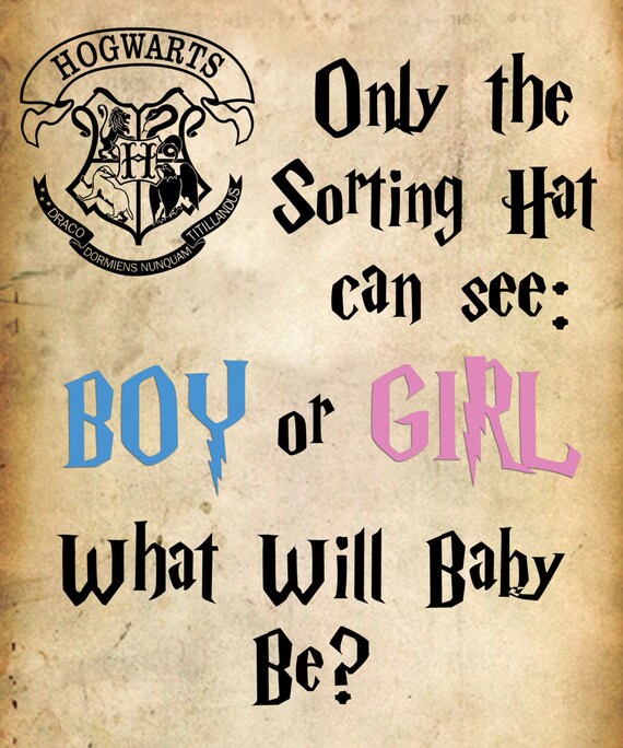 Harry Potter Gender Reveal Party Poster Harry Potter Theme