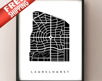 Laurelhurst Neighborhood Map Print - Portland, Oregon