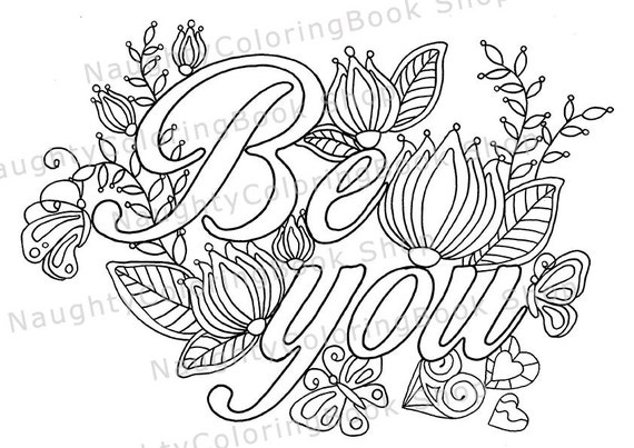 Be You Coloring Page Law Of Attraction Positive Vibes