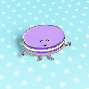 Macaron Purple Enamel Pin - dessert french pastry food lapel